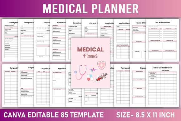 Download Editable Medical Planner Canva Template - Canva template Collection