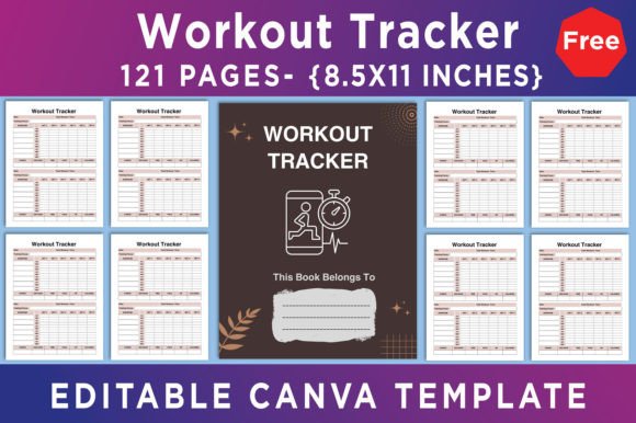 Download Workout Tracker Canva Template, - Canva template Collection