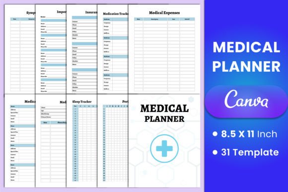 Download Editable Medical Planner Canva Template - Canva template Collection