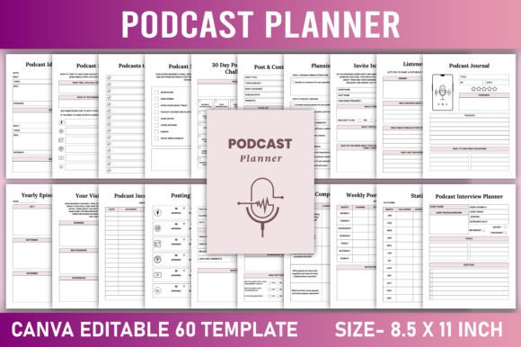 Download Editable Podcast Planner Canva Template - Canva template Collection