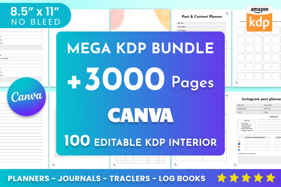 Download 100 Editable Canva Templates | KDP - Canva template Collection