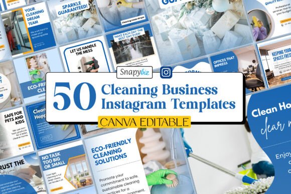 Download Cleaning Business IG Canva Templates - Canva template Collection