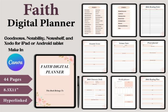 Download Faith Digital Planner Canva Templates - Canva template Collection