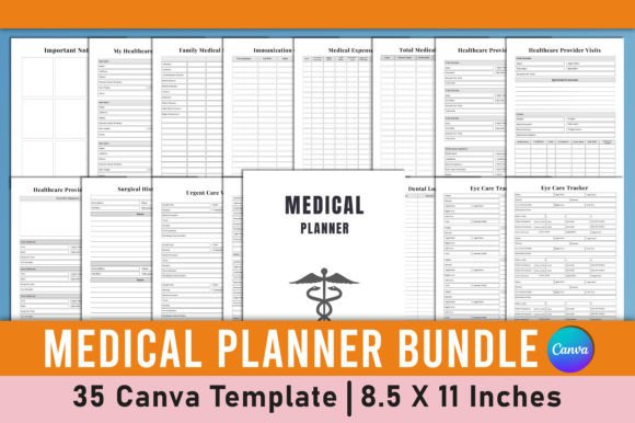 Download Medical Planner Bundle Canva Template - Canva template Collection