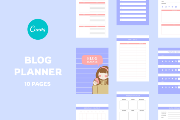 Download Blog Planner Canva Template - Canva template Collection