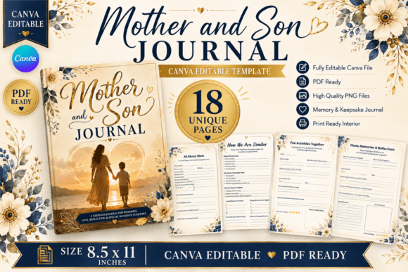 Download Mother and Son Journal | Canva Template - Canva template Collection
