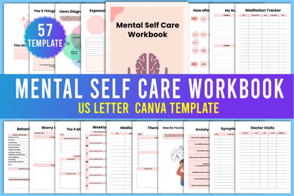 Download Mental Self Care Workbook Canva Template - Canva template Collection