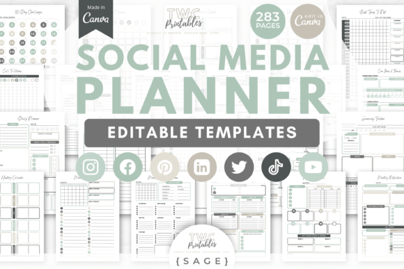 Download Social Media Planner Canva Templates 6 - Canva template Collection