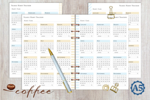 Download Coffee Planner - Yearly Habit Tracker - Premium Resources
