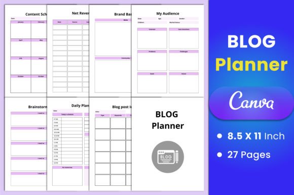 Download Blog Planner Canva Template - Canva template Collection