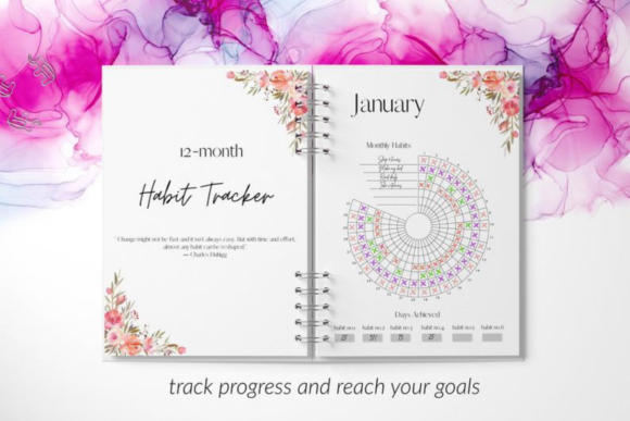 Download Habit Tracker Calendar, Undated 12 Month - Premium Resources