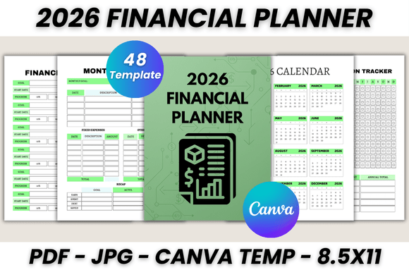 Download 2026 Financial Planner Canva Template - Canva template Collection
