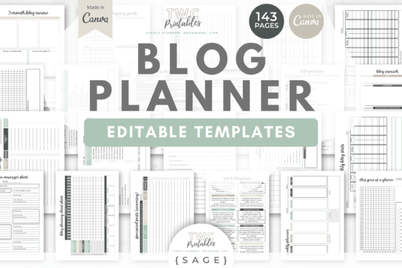 Download Blog Planner Canva Templates | SAGE - Canva template Collection
