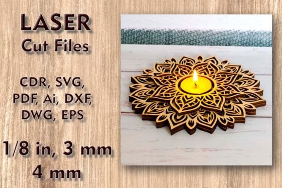 Download Candle Holder Mandala Laser Cut Files - Mandala Collection