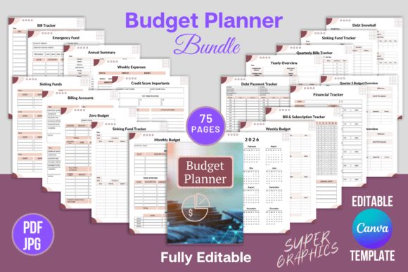 Download Budget Planner Bundle | Canva Template - Canva template Collection