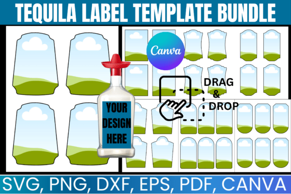Download Tequila Label Canva Template Bundle - Canva template Collection