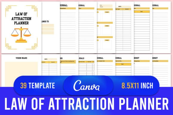 Download Law of Attraction Planner Canva Template - Canva template Collection