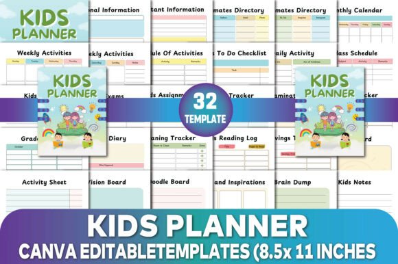 Download Kids Planner Canva Templates - Canva template Collection